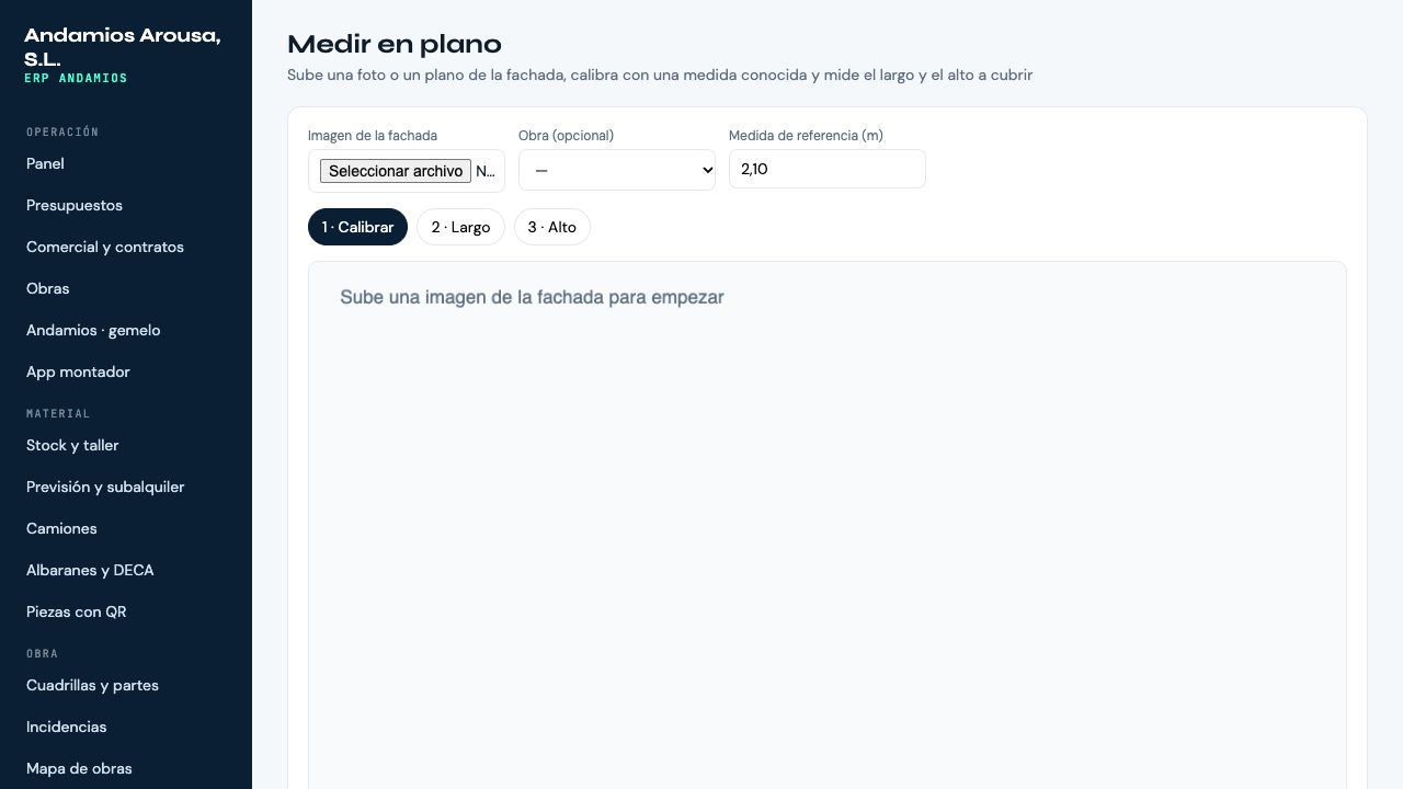 Medición sobre plano en Andamios