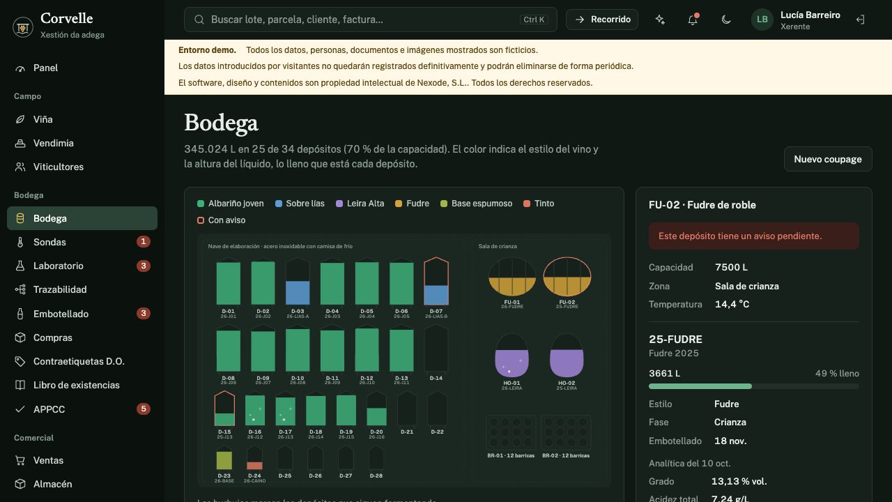 Plano de bodega en Bodega