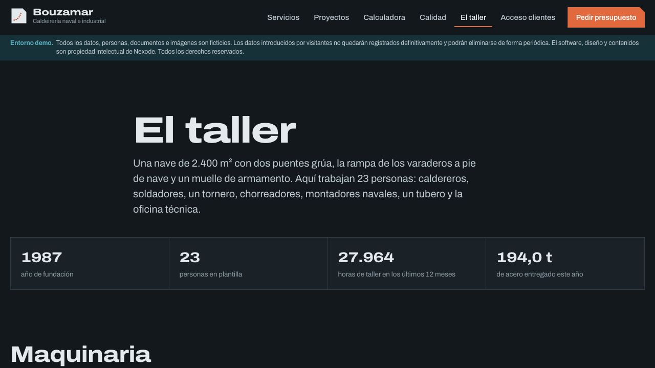 Instalaciones y maquinaria en Calderería