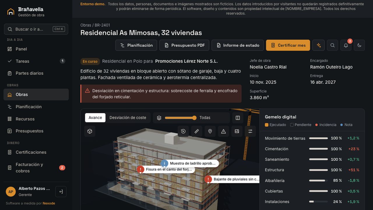 Gemelo digital de obra en Construcción