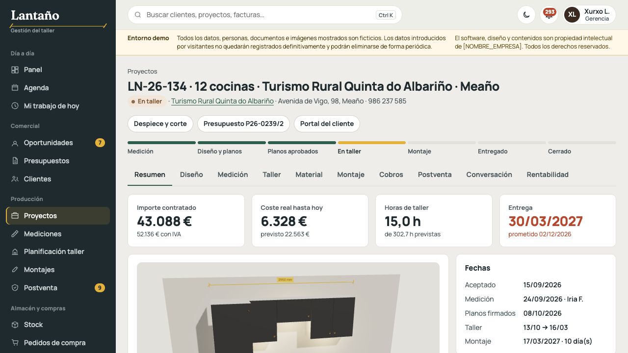 Ficha completa de proyecto en Mueblería