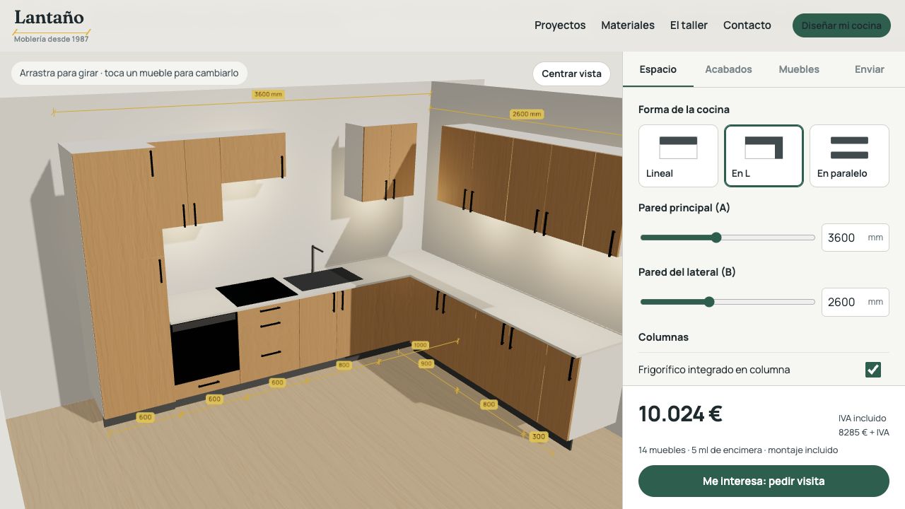 Configurador 3D en Mueblería