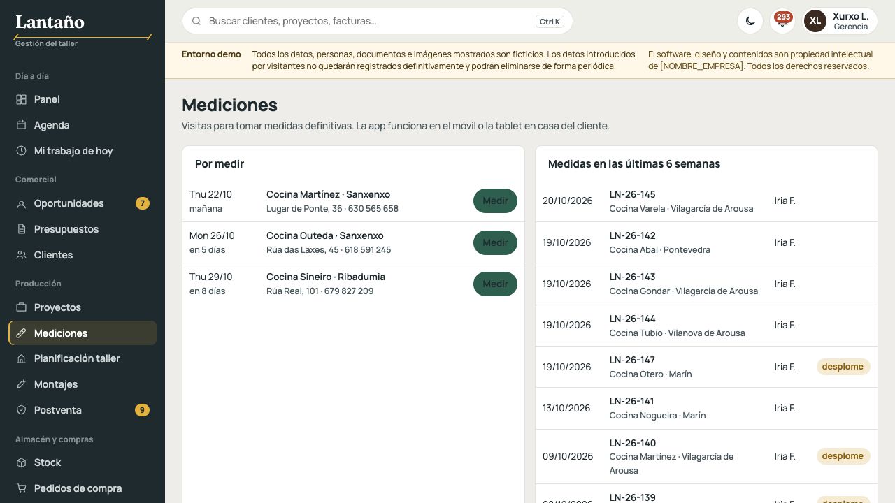 Mediciones en obra en Mueblería